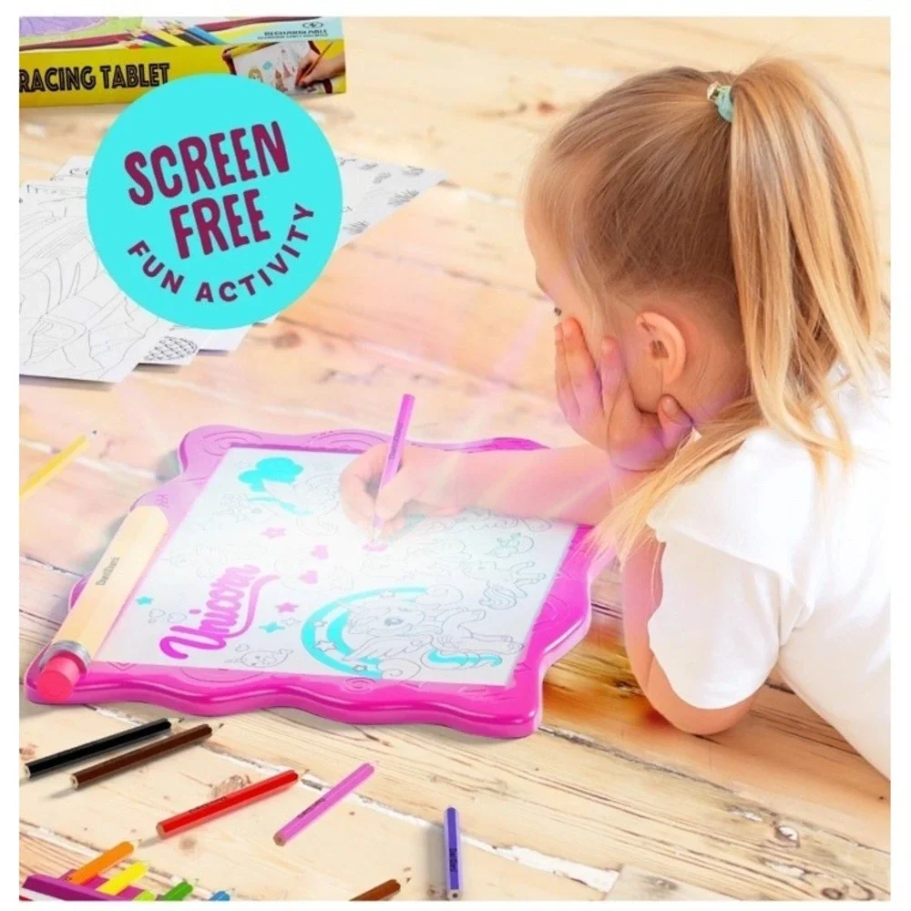 Light Up Tracing Pad for Kids - Arts & Crafts Writing Drawing kit for Girls, Boy